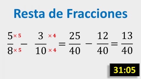 Resta de fracciones heterogeneas