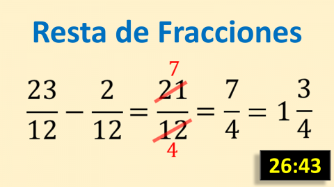 Resta de Fracciones Homogéneas