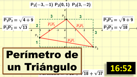 Perímetro de un triángulo a partir de las coordenadas de sus vértices