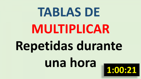 Las tablas de multiplicar del 1 al 10 repetidas durante una hora