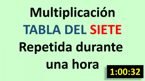 Repaso de la tabla del 7 repetida durante una hora