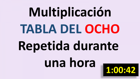 Repaso de la tabla del 8 repetida durante una hora