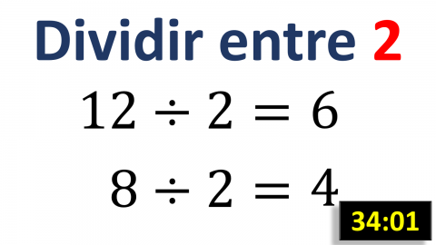 Tabla de dividir del 2