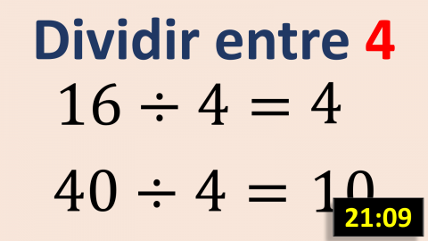 Tabla de dividir del 4