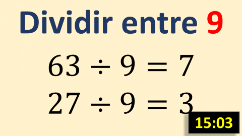 Tabla de dividir del 9