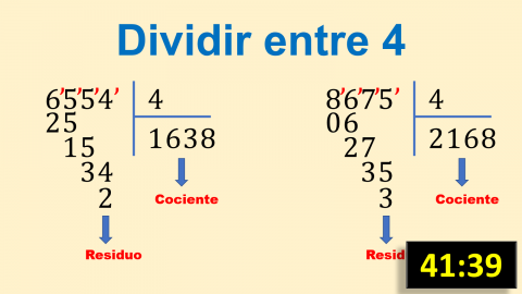 Dividir entre 4