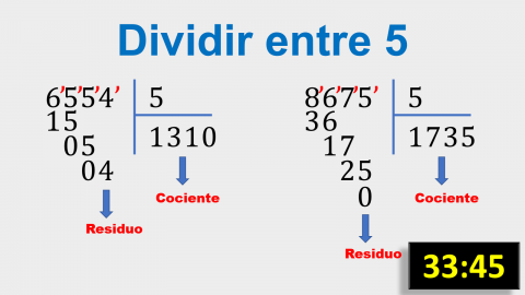 Dividir entre 5