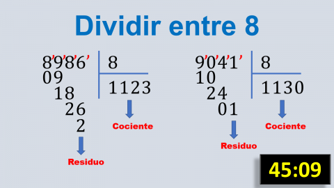 Dividir entre 8