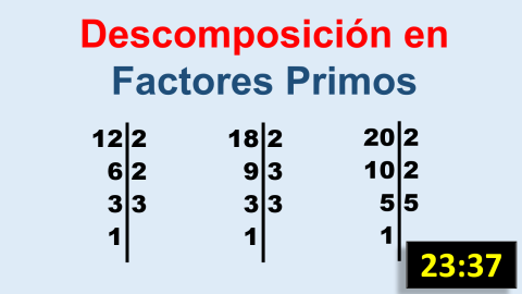 Descomposición en Factores Primos en forma vertical