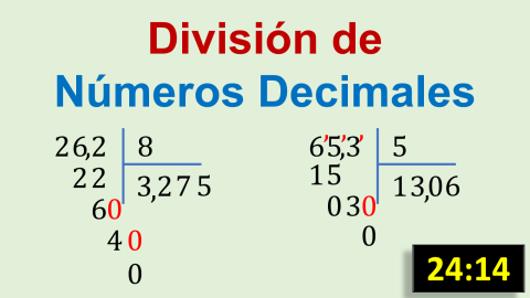 División de un número decimal entre un entero