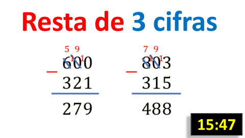 Resta de tres cifras
