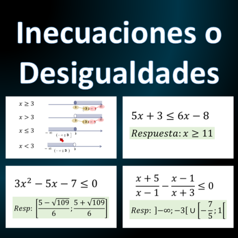 Inecuaciones o desigualdades  