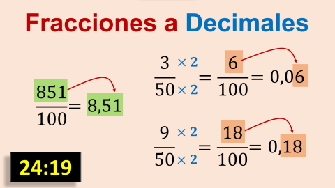 Conversión de fracciones con denominador 10 a número decimal