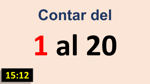 Los números del 1 al 20 con cifras