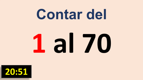 Los números del 1 al 70 con cifras