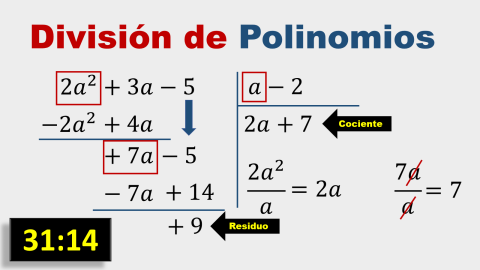 Trinomio entre binomio