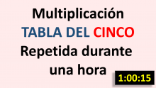 Repaso de la tabla del 5 repetida durante una hora