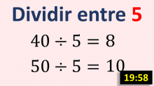 Tabla de dividir del 5