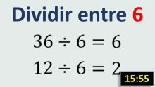 Tabla de dividir del 6