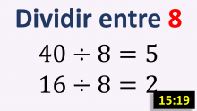 Tabla de dividir del 8