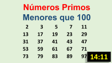 Números Primos Menores que 100