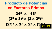 Producto de Potencias Expresado en Factores Primos