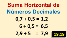 Suma Horizontal de Números Decimales