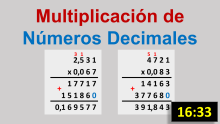 Multiplicación vertical de números decimales