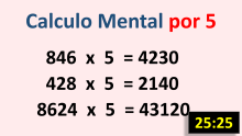 Cálculo Mental - Multiplicación rápida por 5