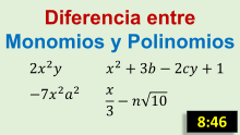 Diferencia entre monomios y polinomios