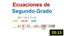 Ecuaciones de Segundo Grado - Fórmula General