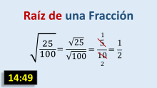 Raíz Cuadrada de una Fracción