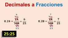 Transformación de un número decimal en una fracción