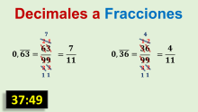 Transformación de un número decimal periódico puro en una fracción