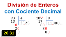 Divisiones con cociente decimal
