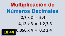 Multiplicación horizontal de números decimales