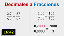 Quitar los decimales de una fracción