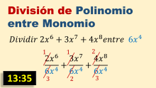 Polinomio entre monomio