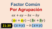 Factor Común por Agrupación con 4 términos ordenados